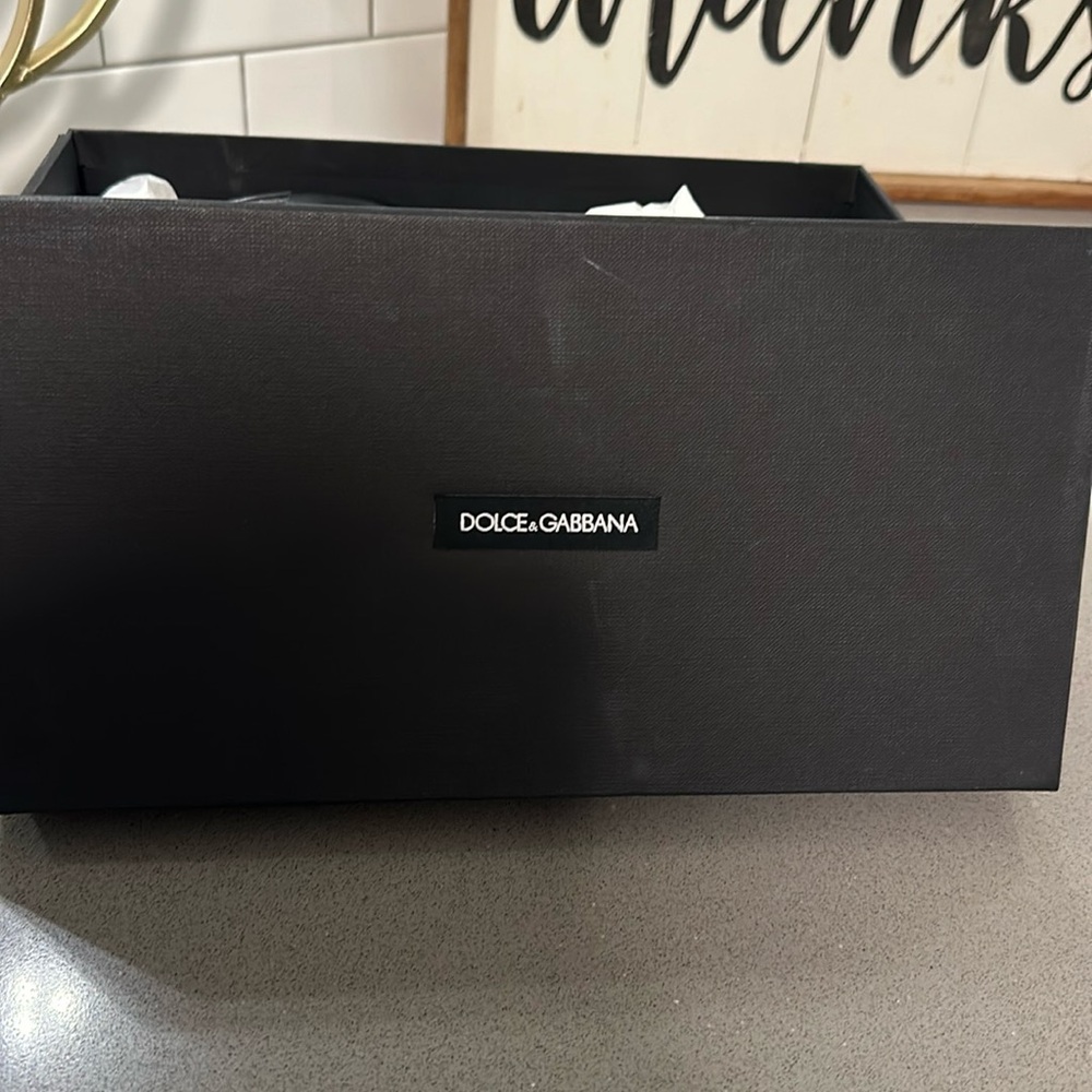Dolce and Gabbana black flat sandal size 8 1/2